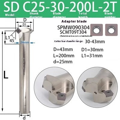 6037 45 degree inside and outside positive and negative chamfering cutter CNC rounding chamfering cutter SD SPK upper and lower bore reverse pull chamfering cutter bar Shandong Denso Pricision Tools Co.,Ltd.